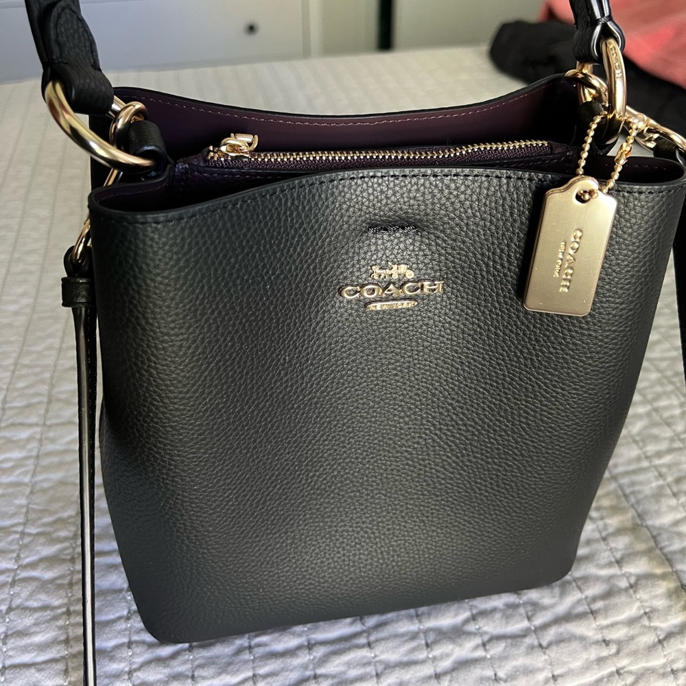 Coach Small Black Leather Bucket bag brand new with the tag.